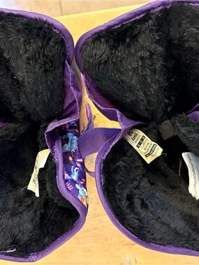 Kamik Purple Kids One-Piece Footie with Black Plush Lining